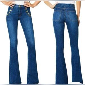 Ramy Brook High Rise Blue Jeans with Gold Accents